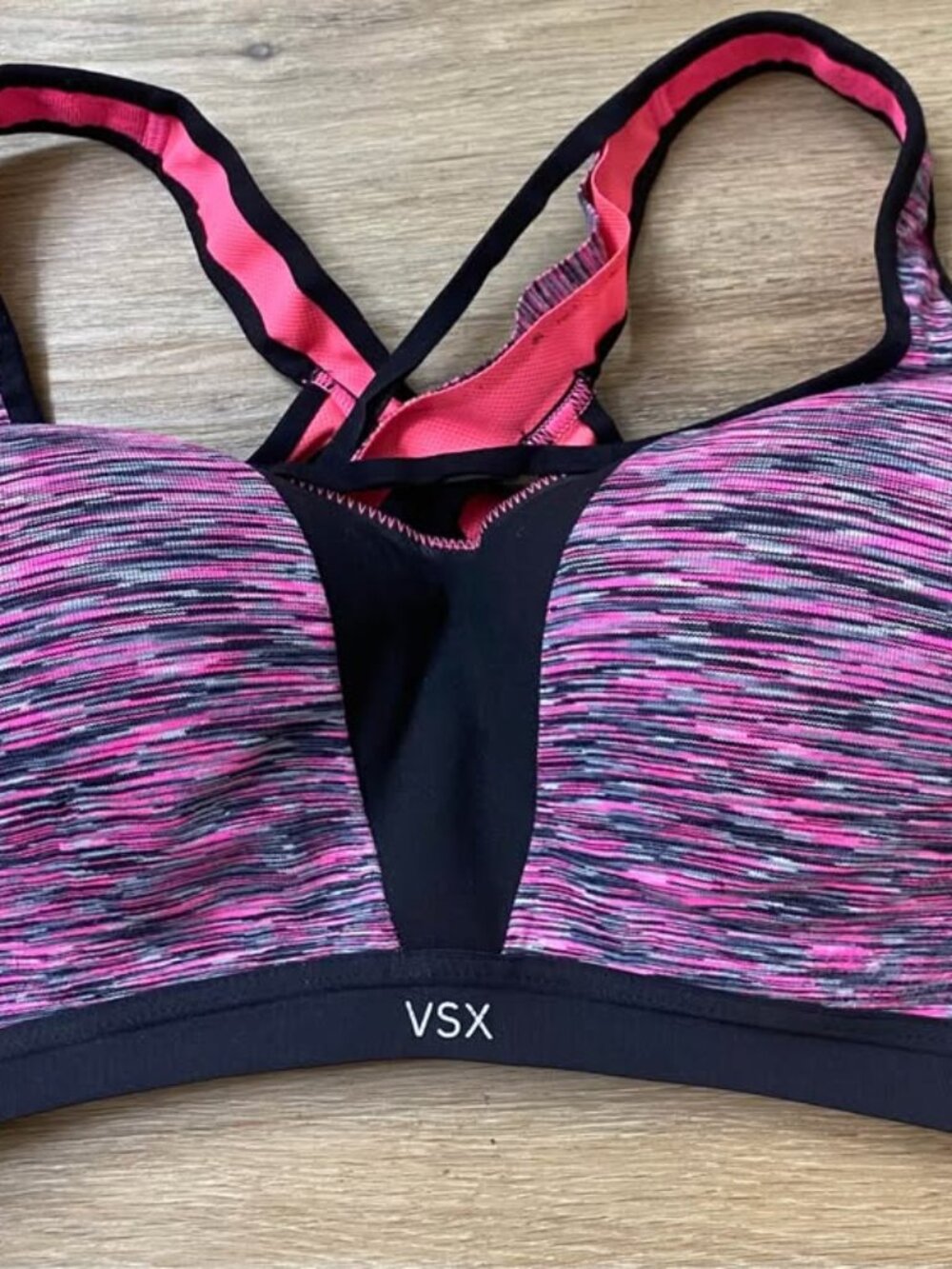 Victoria’s Secret VSX 34DD Neon Pink Tie-Dye Underwire Sports Bra | Crossback